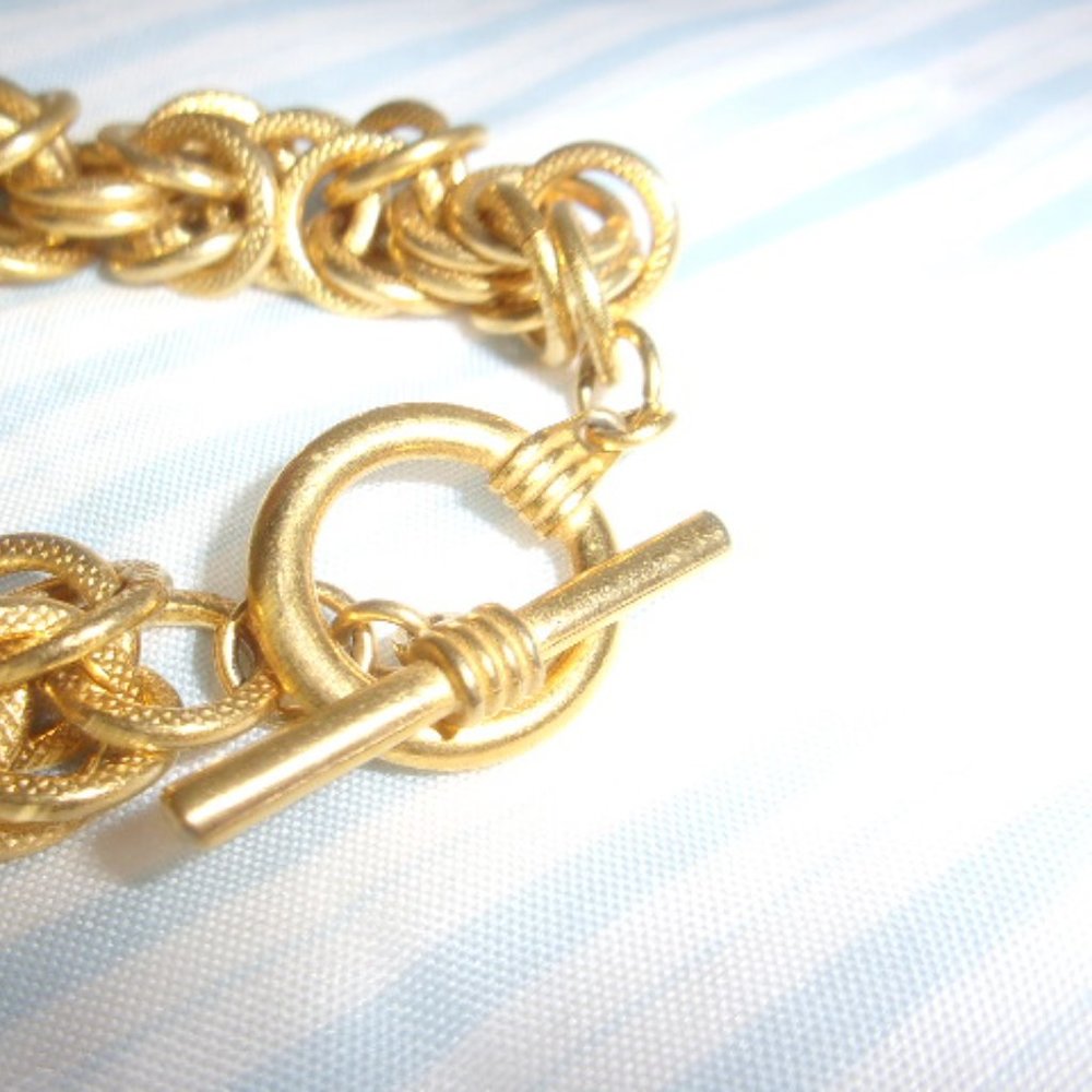 Heavy Bold Gold Birdcage Chain Necklace 30" L - Picture 5 of 6